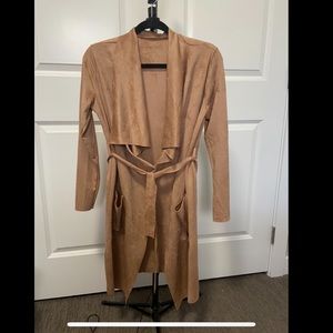 Suede coatigan - taupe -SM